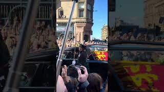 The queens coffin on the way to St Giles Cathedral in Edinburgh RIP👑  Scotland 12092022 [upl. by Gilges]