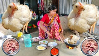 Country style chicken cooked with garlic and potatoes in complete village style chicken curry [upl. by Nwahsat618]