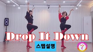 Tutorial Drop It Down Line dance드롭 잇 다운 라인댄스 블라썸라인댄스 부천라인댄스 라인댄스 [upl. by Atilrac]