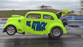 Outlaw Anglias at Redline Rumble 2018  Santa Pod Raceway [upl. by Giorgi]