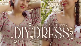 DIY DRESS • Sew a dress  sewing tutorial [upl. by Suirauqed]