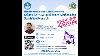 Seminar NVIVO  Aplikasi NVIVO untuk MixedMethods dan Qualitative Research  28 Juli 2020 [upl. by Egiap]