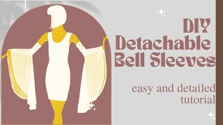 DETACHABLE BELL SLEEVES TUTORIAL WEDDING SLEEVES [upl. by Latrina]