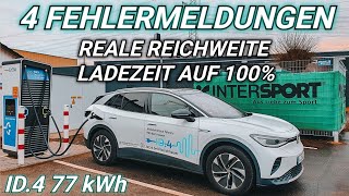 VW ID4 Voller Fehlermeldungen Reichweitentest Ladezeit 10100 Elektroauto [upl. by Wolsniw]