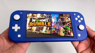 Worms Rumble Gameplay on Nintendo Switch LITE [upl. by Oilime31]