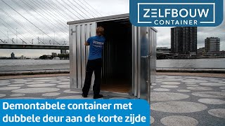 Demontabele container met een dubbele deur aan de korte zijde [upl. by Aleuname417]