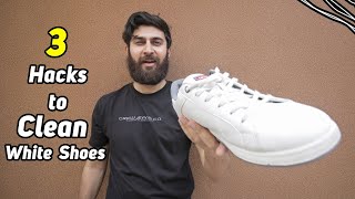 HOW TO CLEAN WHITE SHOES AT HOME  3 Easy Hacks That WORKS  GIVEAWAY [upl. by Niawtna490]