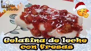 Gelatina de lechera rellena de gelatina y fresas 🍓 deliciosa y muy fácil [upl. by Nomead]