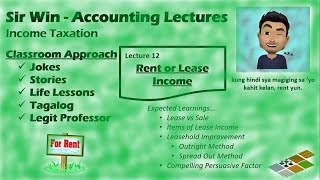 Lecture 12 Rent or Lease Income Gross Income Income Taxation [upl. by Runkle]