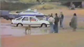 Cullercoats Whitley Bay A 3 legged dog and a car in the sea Ford Sierra Approx 1988 [upl. by Sager30]