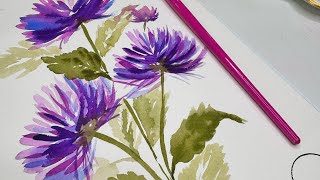 Lets Paint these FUN and simple Chrysanthemums with a FILBERT brush SO EASY [upl. by Rbma]