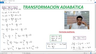 TRANSFORMACION ADIABATICA  Demostración  Primer principio de la termodinámica [upl. by Lamiv885]