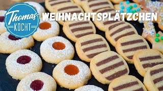 3in1Teig  Husarenkrapfen bzw Engelsaugen SchwarzWeißGebäck und Mürbeteigplätzchen [upl. by Salvay]