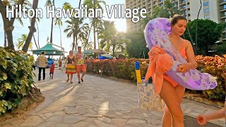 HAWAII WALK  Hilton Hawaiian Village Resort Waikiki Beach Resort [upl. by Itsa837]