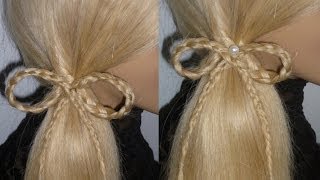 Schleifen Frisur aus Zöpfen einfach selber machenSchuleAlltagHair Bow HairstylePeinados hermosos [upl. by Lerej919]