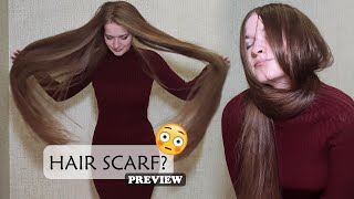 My hair is a scarf Long hair over face preview HAIR PLAY [upl. by Emylee]