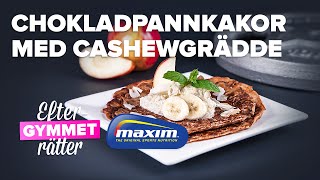 Chokladpannkakor med cashewgrädde  Recept [upl. by Cardon581]