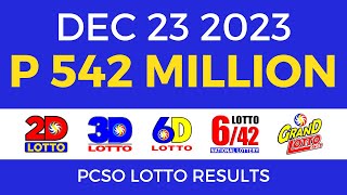 Lotto Result December 23 2023 9pm PCSO [upl. by Kern568]