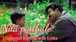 Nila Paithale  Unplugged Karaoke With Lyrics  Olympian Anthony Adam  MohanlalOuseppachanYesudas [upl. by Acissey603]