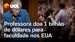 Exprofessora doa 1 bilhão de dólares e anuncia que faculdade será gratuita nos EUA veja reação [upl. by Eleanore134]