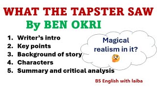 What the tapster saw by Ben Okricharacters summary critical analysisBSenglishwithlaiba [upl. by Dnob]