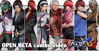 KoF XV OPEN BETA combo video Shunei Kyo Iori Chizuru Yashiro Shermie Chris Dolores [upl. by Silvana]