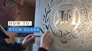 How To Etch Glass  Sand Blast Carving Technique  Royal Engineers Cap Badge [upl. by Dmitri118]