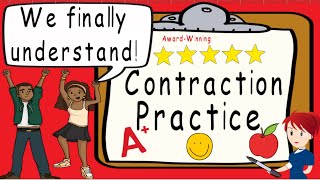 Contractions Practice in English  Award Winning Contractions Practice Teaching Video  Apostrophe [upl. by Bortman936]