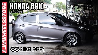 MODIFIKASI HONDA BRIO VELG ENKEI RPF 1  AJMWHEELSSTORE [upl. by Aleacem]