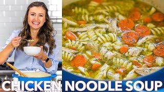 How To Make Easy Chicken Noodle Soup Recipe  Natashas Kitchen [upl. by Dlaner]