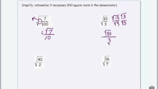 Algebra II Review of Radicals [upl. by Rusticus337]