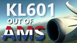 4K KLM Boeing 78710 Startup Deicing amp ENGINE ROAR Takeoff from Amsterdam  KL601  AMSLAX [upl. by Notrem]