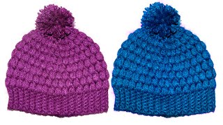 🌈Gorro para Niña y Niño a Crochet  Punto Puff o Frijol Muy fácil Otoño  Invierno👧👦👶 [upl. by Ijar607]