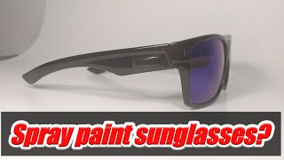 Spraying sunglasses with rattle cans spray painting Oakley Sunglasses [upl. by Atenaz]