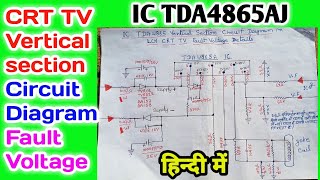 CRT TV Vertical section problem repair CRT TV Vertical section IC TDA4865A Voltage Fault details [upl. by Grose846]