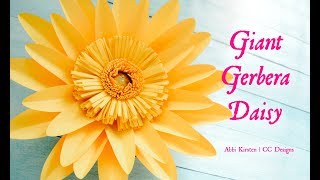 Giant Gerbera Daisy Paper Flower Template and Tutorial [upl. by Blaseio]