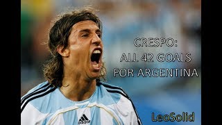 Hernán Crespo All goals for Argentina  Todos los goles de Crespo con la selección Argentina [upl. by Lekcim212]