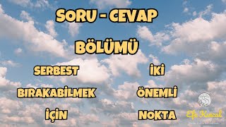 Soru  Cevap  Serbest Bırakabilmek İçin İki Önemli Nokta  Efe Kıncal [upl. by Cogn468]