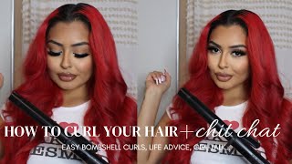 HOW TO CURL YOUR HAIR BOMBSHELL CURLS [upl. by Milli]