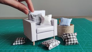 Make tiny pillows with paper  budget friendly DIY dollhouse miniatures [upl. by Lehcsreh]