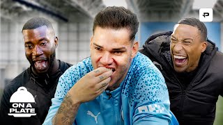 EDERSON tries BRITISH SNACKS with YUNG FILLY amp HARRY PINERO 🇧🇷🍽️ ON A PLATE EP ONE [upl. by Nerot]