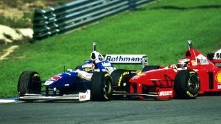 1997 European GP Jerez  SchumacherVilleneuve crash [upl. by Ottie614]