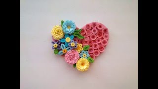 Paper Quilling Art Quilling Valentines Day Idea  Quilling Magnet Heart Quilling Ideas [upl. by Nivri]