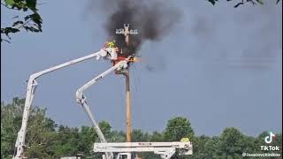 Lineman Rescue Arcflash fire [upl. by Yance574]