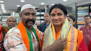 Hyderabad BJP Madhavi Latha Election Campaign at Ghansi Bazar  Madhavi Latha Padayatra in Old City [upl. by Charlotte391]