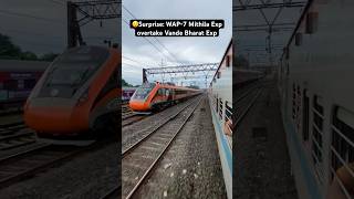 😲Surprise WAP7 Mithila Exp overtake Vande Bharat Exp [upl. by Acinat]