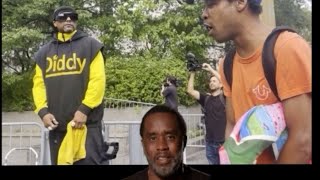 Watch Diddy fan gets in heated argument outside federal courthouse during his arraignment [upl. by Nyvek]