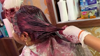 How to do burgundy scalp hair colour hair colour or root touch ik hi sath kaise karta hai [upl. by Kiona]