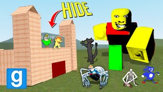 Can WEIRD STRICT DAD THOMAS THE TRAIN and SCP 096 break into my FORT Garrys Mod Sandbox [upl. by Markman]