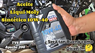 ⚙️🔧Nuevo Aceite para mi moto🛵 Liqui Moly 10w40 Sintético🏆🥇 apache200 liquimoly mecanica tvs [upl. by Lawrence427]